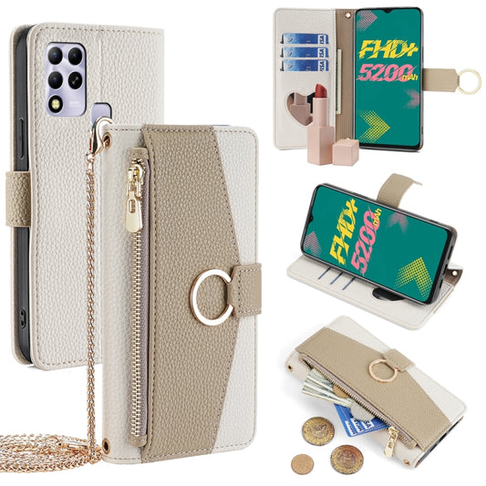 For Infinix Hot 11 Russian Version Crossbody Litchi Texture Leather Phone Case(White) - Infinix Cases by PMC Jewellery | Online Shopping South Africa | PMC Jewellery | Buy Now Pay Later Mobicred