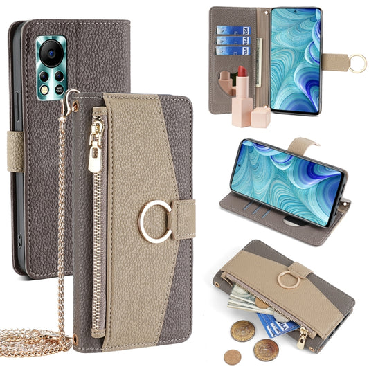 For Infinix Hot 11s NFC Crossbody Litchi Texture Leather Phone Case(Grey) - Infinix Cases by PMC Jewellery | Online Shopping South Africa | PMC Jewellery | Buy Now Pay Later Mobicred