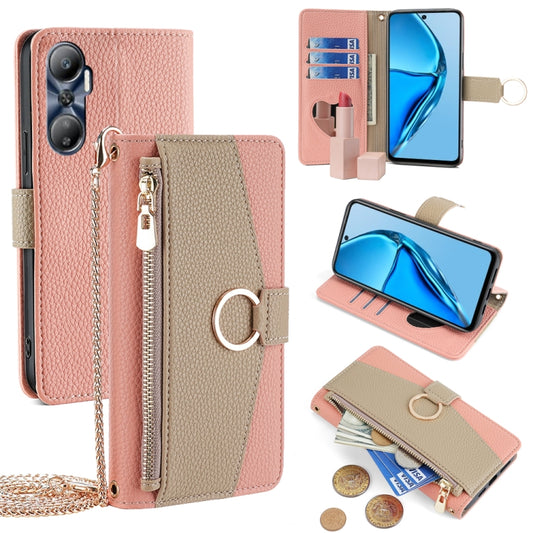 For Infinix Hot 20 4G Crossbody Litchi Texture Leather Phone Case(Pink) - Infinix Cases by PMC Jewellery | Online Shopping South Africa | PMC Jewellery | Buy Now Pay Later Mobicred