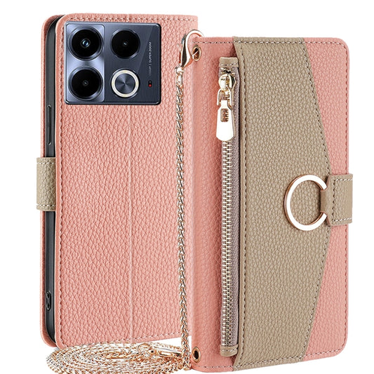 For Infinix Note 40 4G Crossbody Litchi Texture Leather Phone Case(Pink) - Infinix Cases by PMC Jewellery | Online Shopping South Africa | PMC Jewellery | Buy Now Pay Later Mobicred