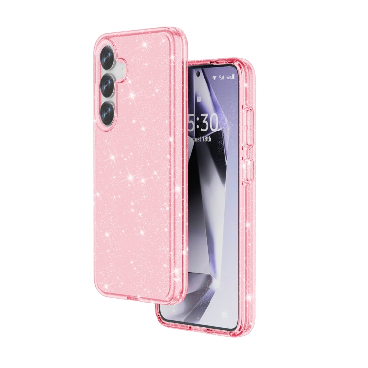 For Samsung Galaxy S25 5G Shockproof Terminator Glitter Powder Phone Case(Pink) - Galaxy S25 5G Cases by PMC Jewellery | Online Shopping South Africa | PMC Jewellery | Buy Now Pay Later Mobicred