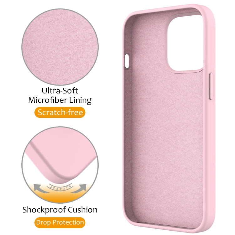 For iPhone 12 Pro Max MagSafe Magnetic Liquid Silicone Phone Case with Ring Holder(Grey Pink) - iPhone 12 Pro Max Cases by PMC Jewellery | Online Shopping South Africa | PMC Jewellery