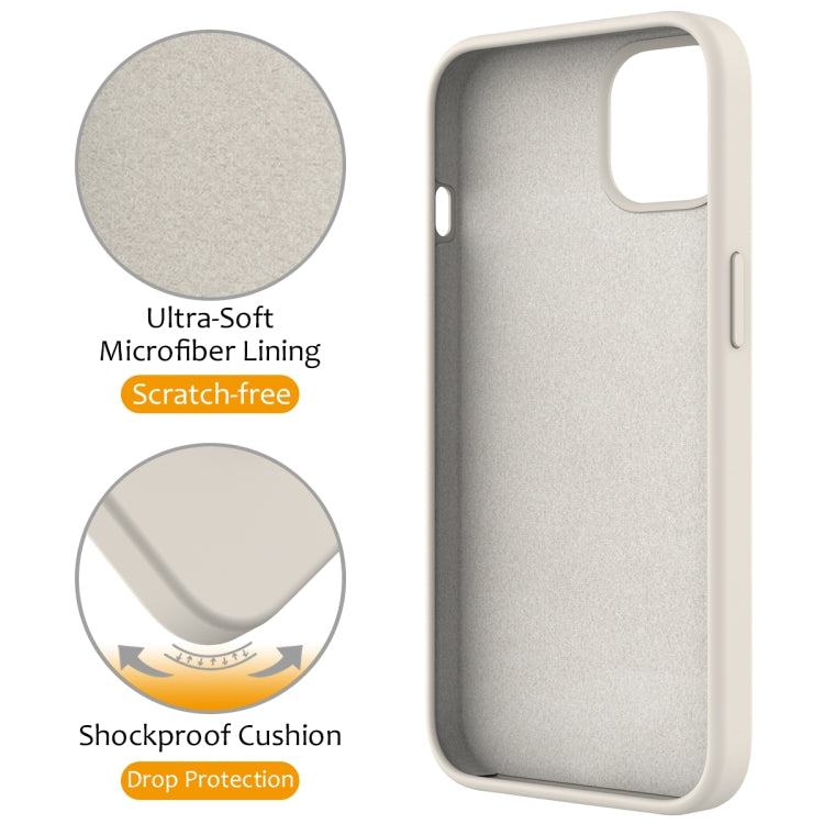 For iPhone 14 Plus MagSafe Magnetic Liquid Silicone Phone Case with Ring Holder(Antique White) - iPhone 14 Plus Cases by PMC Jewellery | Online Shopping South Africa | PMC Jewellery