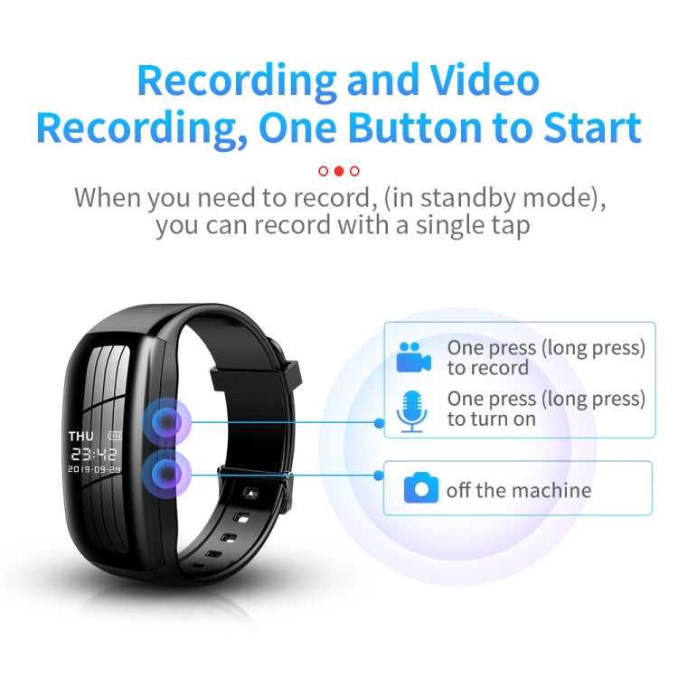 JNN D5 HD Noise Reduction Smart Recording Electronic Bracelet, Capacity:256GB - Recording Pen by JNN | Online Shopping South Africa | PMC Jewellery | Buy Now Pay Later Mobicred