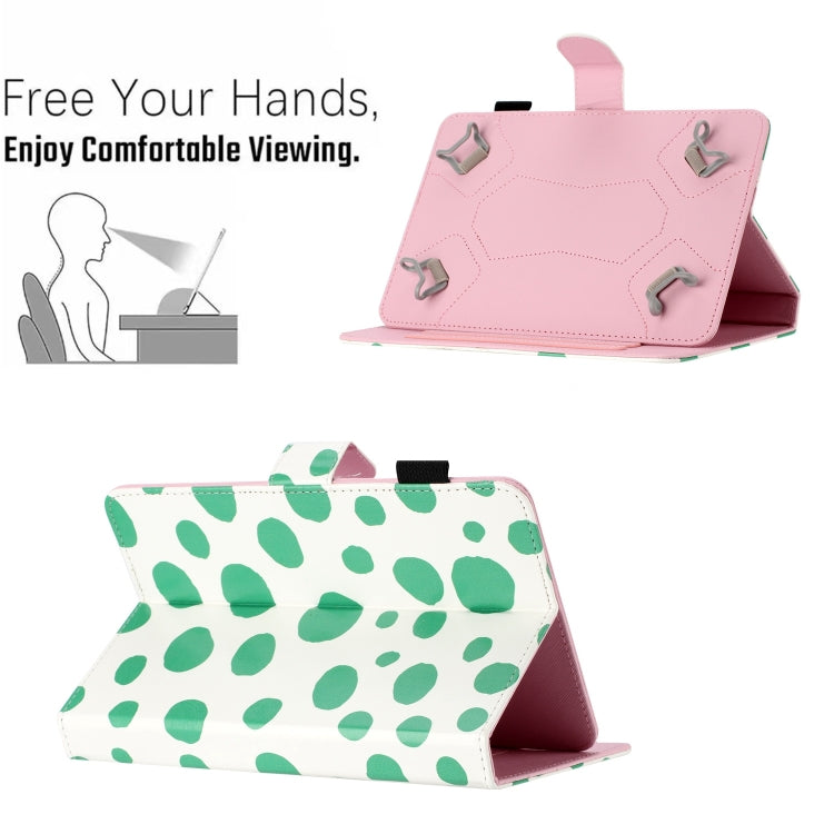 10 inch Dot Pattern Leather Tablet Case(White Green Dot) - 10 - 11 inch by PMC TechLife | Online Shopping South Africa | PMC TechLife | Buy Now Pay Later Mobicred