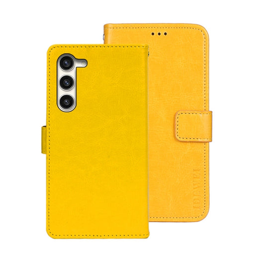 For Samsung Galaxy S24 5G idewei Crazy Horse Texture Leather Phone Case(Yellow) - Galaxy S24 5G Cases by idewei | Online Shopping South Africa | PMC Jewellery | Buy Now Pay Later Mobicred