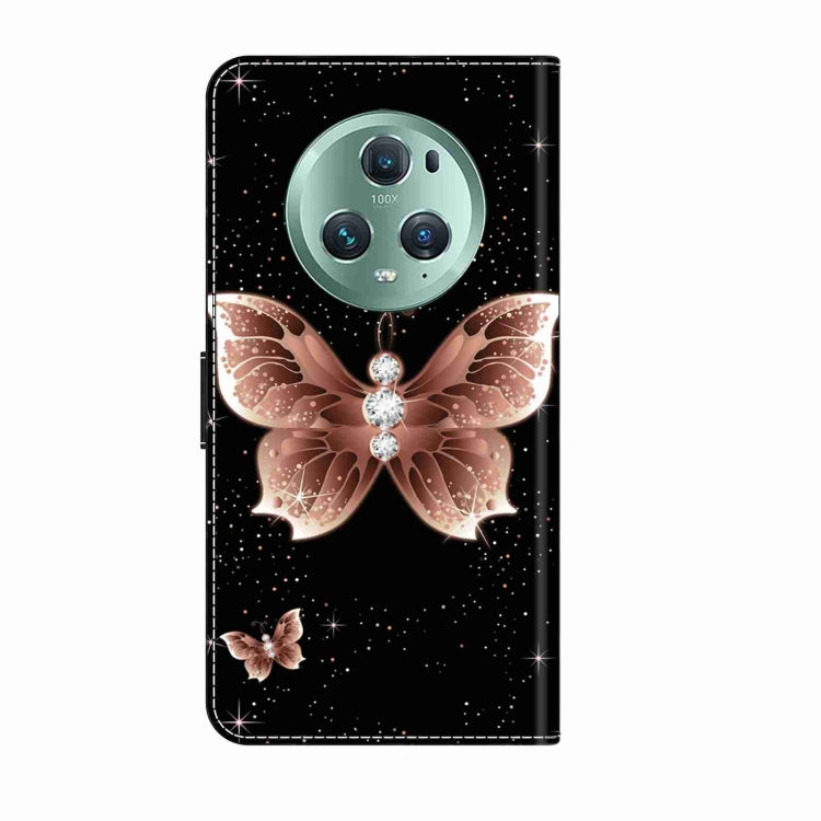 For Honor Magic5 Pro Crystal 3D Shockproof Protective Leather Phone Case(Pink Diamond Butterfly) - Honor Cases by PMC TechLife | Online Shopping South Africa | PMC TechLife | Buy Now Pay Later Mobicred