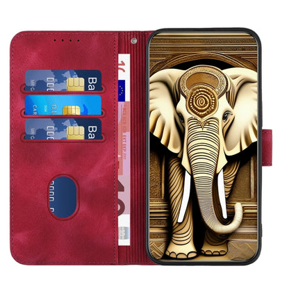 For Google Pixel 9 Pro YX0060 Elephant Head Embossed Phone Leather Case with Lanyard(Rose Red) - Google Cases by PMC Jewellery | Online Shopping South Africa | PMC Jewellery | Buy Now Pay Later Mobicred