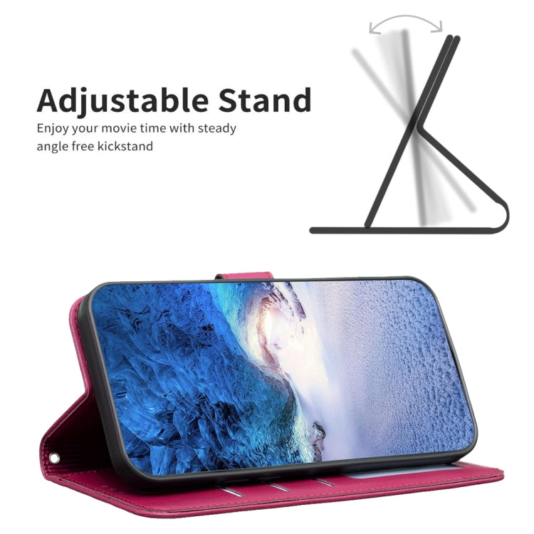 For iPhone 16 Four-leaf Embossed Leather Phone Case(Rose Red) - iPhone 16 Cases by PMC TechLife | Online Shopping South Africa | PMC TechLife | Buy Now Pay Later Mobicred