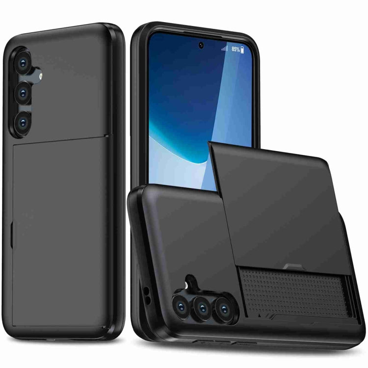 For Samsung Galaxy S24+ 5G Shockproof Armor Phone Case with Card Slot(Black) - Galaxy S24+ 5G Cases by PMC TechLife | Online Shopping South Africa | PMC TechLife