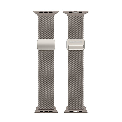 For Apple Watch SE 2023 44mm DUX DUCIS Mixture Pro Series Magnetic Buckle Nylon Braid Watch Band(Clay) - Watch Bands by DUX DUCIS | Online Shopping South Africa | PMC Jewellery | Buy Now Pay Later Mobicred