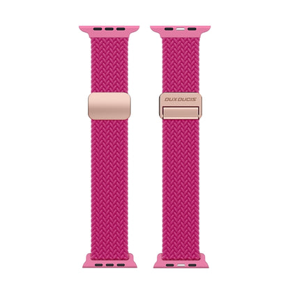 For Apple Watch SE 2023 44mm DUX DUCIS Mixture Pro Series Magnetic Buckle Nylon Braid Watch Band(Raspberry Color) - Watch Bands by DUX DUCIS | Online Shopping South Africa | PMC Jewellery | Buy Now Pay Later Mobicred