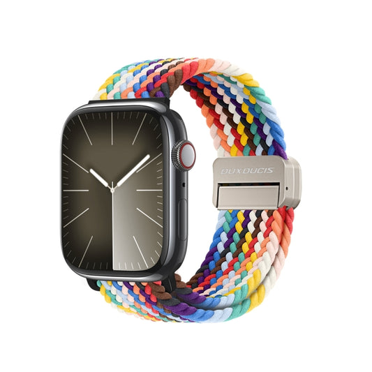 For Apple Watch SE 2023 40mm DUX DUCIS Mixture Pro Series Magnetic Buckle Nylon Braid Watch Band(Rainbow) - Watch Bands by DUX DUCIS | Online Shopping South Africa | PMC Jewellery | Buy Now Pay Later Mobicred