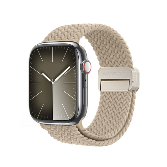 For Apple Watch Series 9 45mm DUX DUCIS Mixture Pro Series Magnetic Buckle Nylon Braid Watch Band(Beige) - Watch Bands by DUX DUCIS | Online Shopping South Africa | PMC Jewellery | Buy Now Pay Later Mobicred