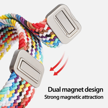 For Apple Watch Series 9 45mm DUX DUCIS Mixture Pro Series Magnetic Buckle Nylon Braid Watch Band(Rainbow) - Watch Bands by DUX DUCIS | Online Shopping South Africa | PMC Jewellery | Buy Now Pay Later Mobicred