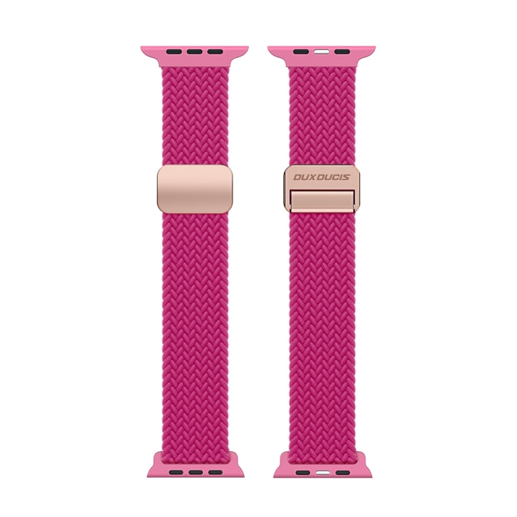 For Apple Watch Series 9 45mm DUX DUCIS Mixture Pro Series Magnetic Buckle Nylon Braid Watch Band(Raspberry Color) - Watch Bands by DUX DUCIS | Online Shopping South Africa | PMC Jewellery | Buy Now Pay Later Mobicred