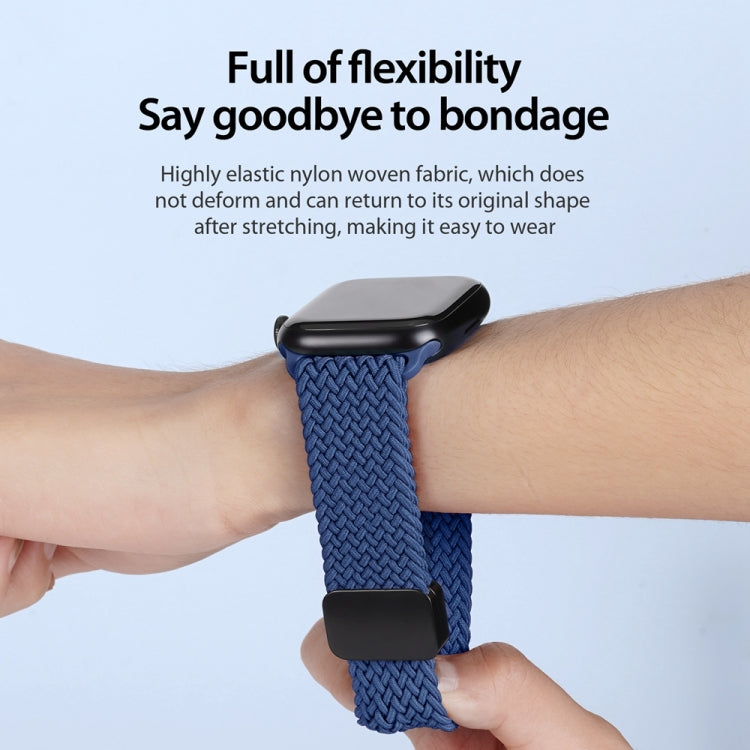 For Apple Watch Series 8 45mm DUX DUCIS Mixture Pro Series Magnetic Buckle Nylon Braid Watch Band(Storm Blue) - Watch Bands by DUX DUCIS | Online Shopping South Africa | PMC Jewellery | Buy Now Pay Later Mobicred