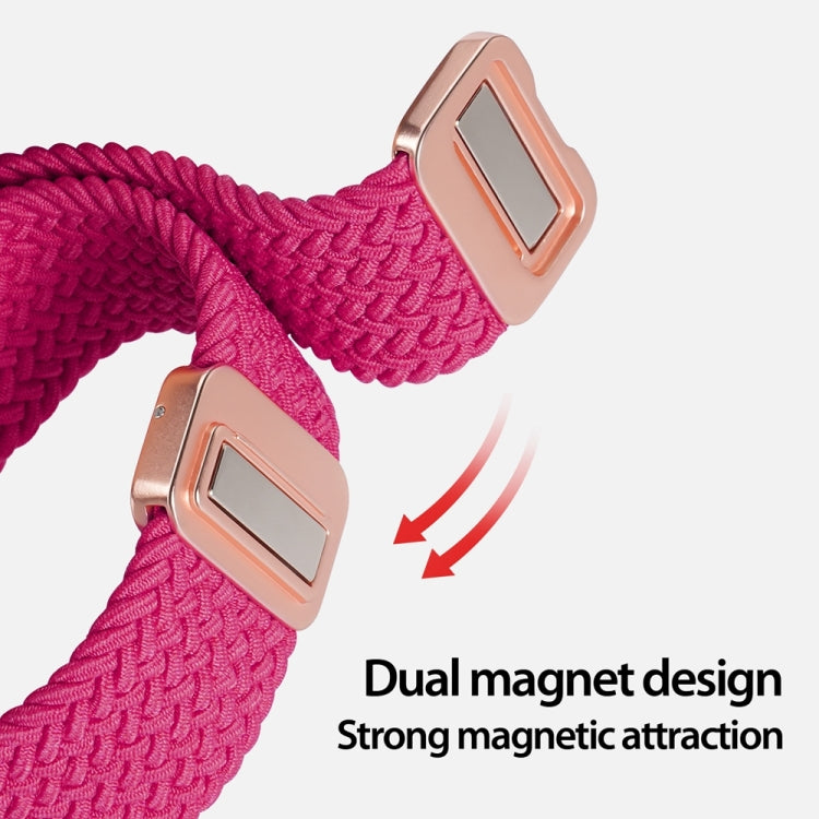 For Apple Watch Series 8 45mm DUX DUCIS Mixture Pro Series Magnetic Buckle Nylon Braid Watch Band(Raspberry Color) - Watch Bands by DUX DUCIS | Online Shopping South Africa | PMC Jewellery | Buy Now Pay Later Mobicred