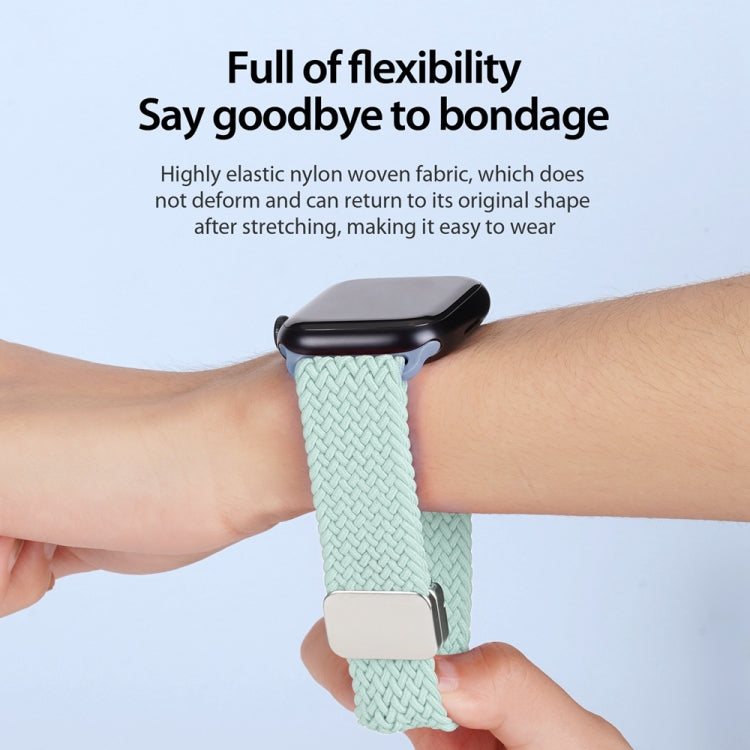 For Apple Watch SE 2022 40mm DUX DUCIS Mixture Pro Series Magnetic Buckle Nylon Braid Watch Band(Light Mint) - Watch Bands by DUX DUCIS | Online Shopping South Africa | PMC Jewellery | Buy Now Pay Later Mobicred