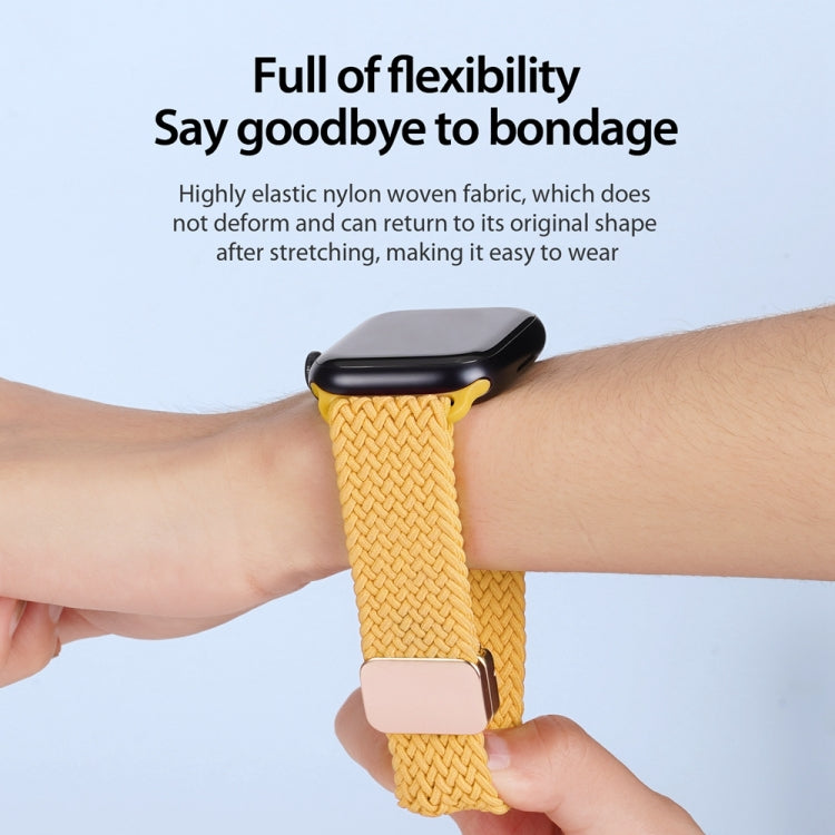 For Apple Watch Series 7 45mm DUX DUCIS Mixture Pro Series Magnetic Buckle Nylon Braid Watch Band(Sunny Color) - Watch Bands by DUX DUCIS | Online Shopping South Africa | PMC Jewellery | Buy Now Pay Later Mobicred