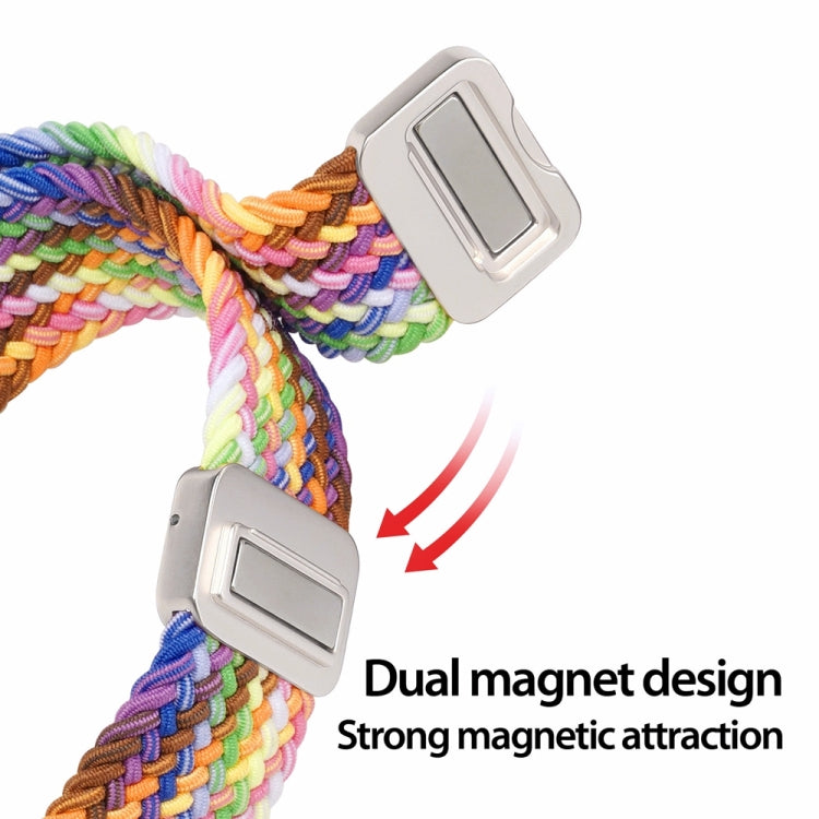 For Apple Watch Series 7 45mm DUX DUCIS Mixture Pro Series Magnetic Buckle Nylon Braid Watch Band(New Rainbow) - Watch Bands by DUX DUCIS | Online Shopping South Africa | PMC Jewellery | Buy Now Pay Later Mobicred