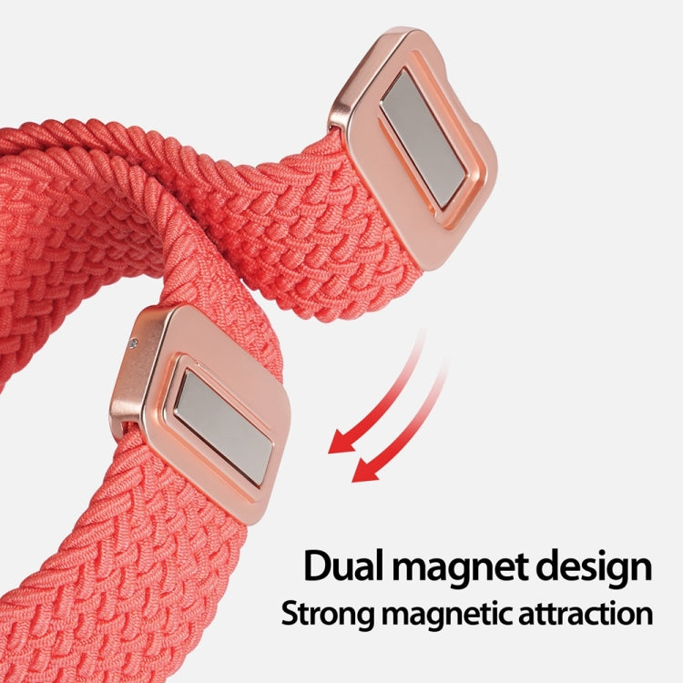 For Apple Watch SE 44mm DUX DUCIS Mixture Pro Series Magnetic Buckle Nylon Braid Watch Band(Guava) - Watch Bands by DUX DUCIS | Online Shopping South Africa | PMC Jewellery | Buy Now Pay Later Mobicred