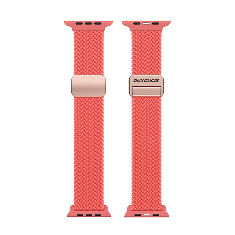 For Apple Watch Series 4 40mm DUX DUCIS Mixture Pro Series Magnetic Buckle Nylon Braid Watch Band(Guava) - Watch Bands by DUX DUCIS | Online Shopping South Africa | PMC Jewellery | Buy Now Pay Later Mobicred