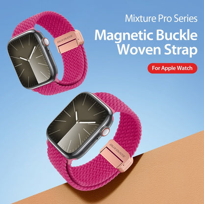 For Apple Watch Series 3 42mm DUX DUCIS Mixture Pro Series Magnetic Buckle Nylon Braid Watch Band(Raspberry Color) - Watch Bands by DUX DUCIS | Online Shopping South Africa | PMC Jewellery | Buy Now Pay Later Mobicred