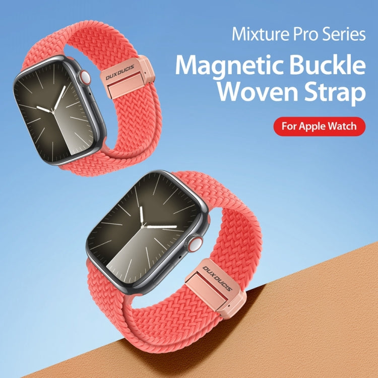 For Apple Watch Series 2 42mm DUX DUCIS Mixture Pro Series Magnetic Buckle Nylon Braid Watch Band(Guava) - Watch Bands by DUX DUCIS | Online Shopping South Africa | PMC Jewellery | Buy Now Pay Later Mobicred