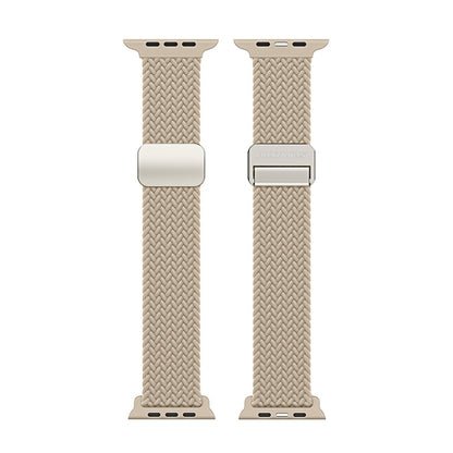 For Apple Watch Series 2 38mm DUX DUCIS Mixture Pro Series Magnetic Buckle Nylon Braid Watch Band(Beige) - Watch Bands by DUX DUCIS | Online Shopping South Africa | PMC Jewellery | Buy Now Pay Later Mobicred