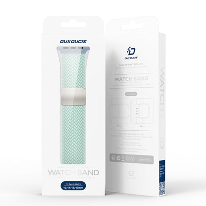 For Apple Watch 42mm DUX DUCIS Mixture Pro Series Magnetic Buckle Nylon Braid Watch Band(Light Mint) - Watch Bands by DUX DUCIS | Online Shopping South Africa | PMC Jewellery | Buy Now Pay Later Mobicred