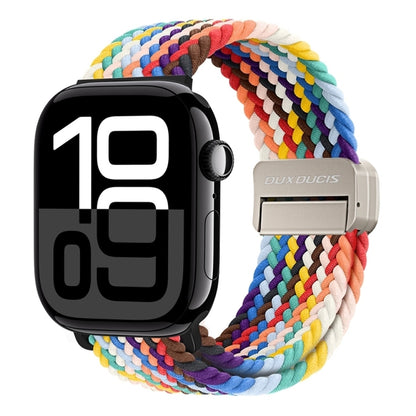 For Apple Watch Series 10 46mm DUX DUCIS Mixture Pro Series Magnetic Buckle Nylon Braid Watch Band(Rainbow) - Watch Bands by DUX DUCIS | Online Shopping South Africa | PMC Jewellery | Buy Now Pay Later Mobicred