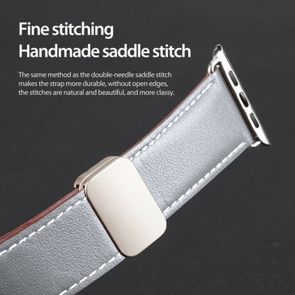 For Apple Watch Ultra 49mm DUX DUCIS YA Series Magnetic Buckle Genuine Leather Watch Band(Grey) - Watch Bands by DUX DUCIS | Online Shopping South Africa | PMC Jewellery | Buy Now Pay Later Mobicred