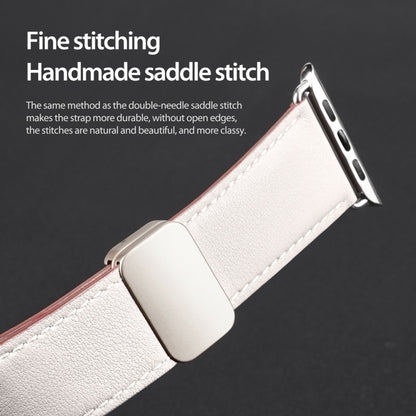 For Apple Watch Ultra 49mm DUX DUCIS YA Series Magnetic Buckle Genuine Leather Watch Band(White) - Watch Bands by DUX DUCIS | Online Shopping South Africa | PMC Jewellery | Buy Now Pay Later Mobicred