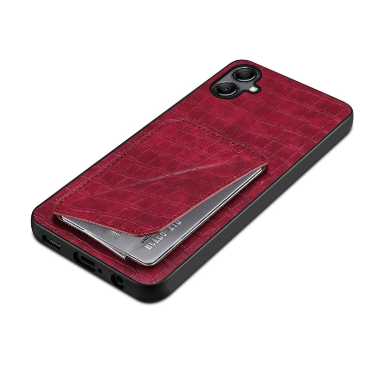 For Samsung Galaxy S24 5G Denior Imitation Crocodile Leather Back Phone Case with Holder(Rose Red) - Galaxy S24 5G Cases by Denior | Online Shopping South Africa | PMC Jewellery | Buy Now Pay Later Mobicred