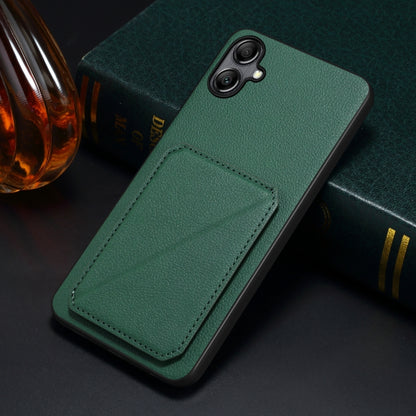 For Samsung Galaxy S24 5G Denior Imitation Calf Leather Back Phone Case with Holder(Green) - Galaxy S24 5G Cases by Denior | Online Shopping South Africa | PMC Jewellery | Buy Now Pay Later Mobicred