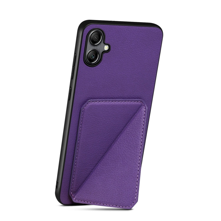 For Samsung Galaxy S24+ 5G Denior Imitation Calf Leather Back Phone Case with Holder(Purple) - Galaxy S24+ 5G Cases by Denior | Online Shopping South Africa | PMC Jewellery | Buy Now Pay Later Mobicred