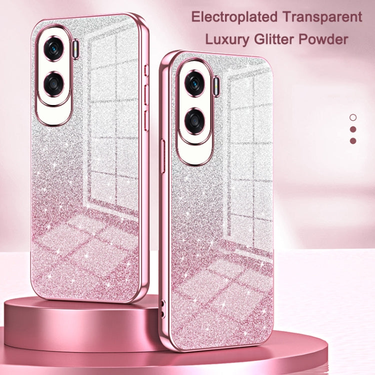 For Honor Magic6 Pro Gradient Glitter Powder Electroplated Phone Case(Transparent) - Honor Cases by PMC Jewellery | Online Shopping South Africa | PMC Jewellery | Buy Now Pay Later Mobicred