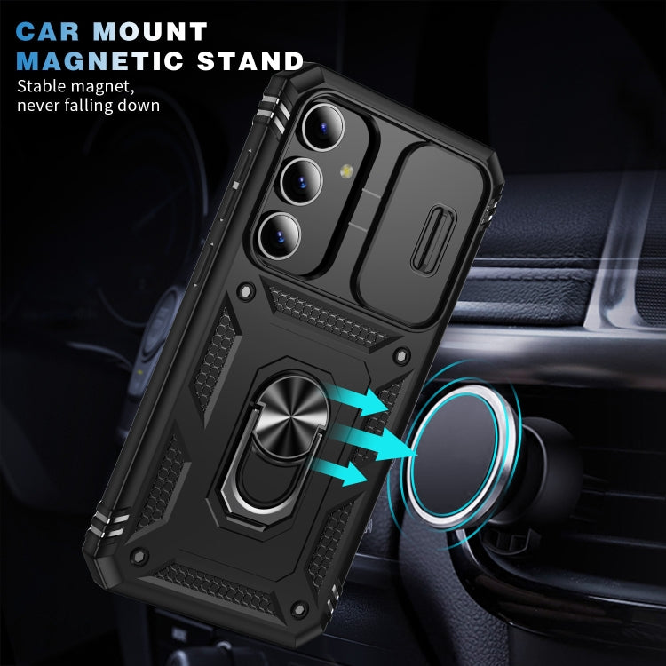 For Samsung Galaxy S24 5G Sliding Camshield TPU + PC Phone Case with Holder(Black) - Galaxy S24 5G Cases by PMC Jewellery | Online Shopping South Africa | PMC Jewellery