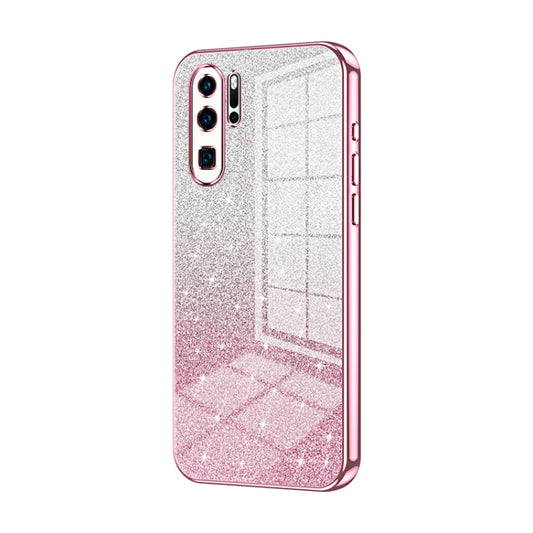 For Huawei P30 Pro Gradient Glitter Powder Electroplated Phone Case(Pink) - Huawei Cases by PMC Jewellery | Online Shopping South Africa | PMC Jewellery