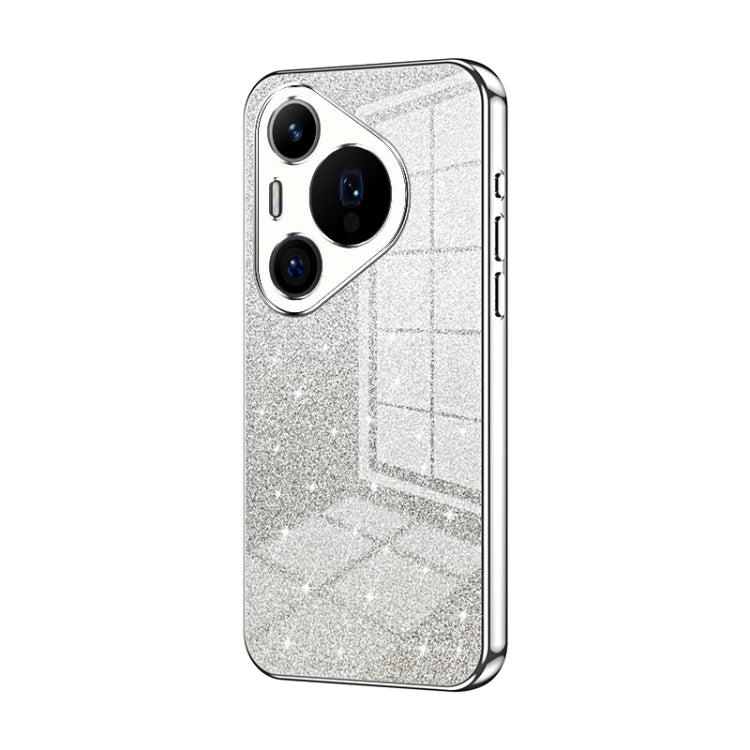 For Huawei Pura 70 Pro Gradient Glitter Powder Electroplated Phone Case(Silver) - Huawei Cases by PMC Jewellery | Online Shopping South Africa | PMC Jewellery | Buy Now Pay Later Mobicred