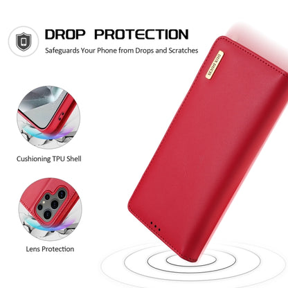 For Samsung Galaxy S25 Ultra 5G DUX DUCIS Hivo Series Cowhide + PU + TPU Flip Phone Case(Red) - Galaxy S25 Ultra 5G Cases by DUX DUCIS | Online Shopping South Africa | PMC Jewellery | Buy Now Pay Later Mobicred