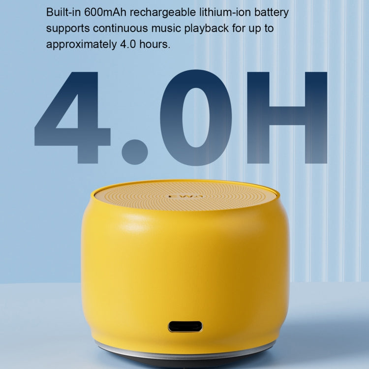 EWA A126 Mini Bluetooth 5.0 Bass Radiator Metal Speaker(Yellow) - Mini Speaker by EWA | Online Shopping South Africa | PMC Jewellery | Buy Now Pay Later Mobicred