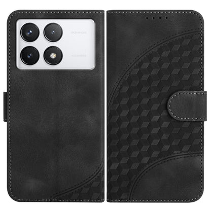 For Xiaomi Redmi K70 YX0060 Elephant Head Embossed Phone Leather Case with Lanyard(Black) - K70 Cases by PMC Jewellery | Online Shopping South Africa | PMC Jewellery | Buy Now Pay Later Mobicred