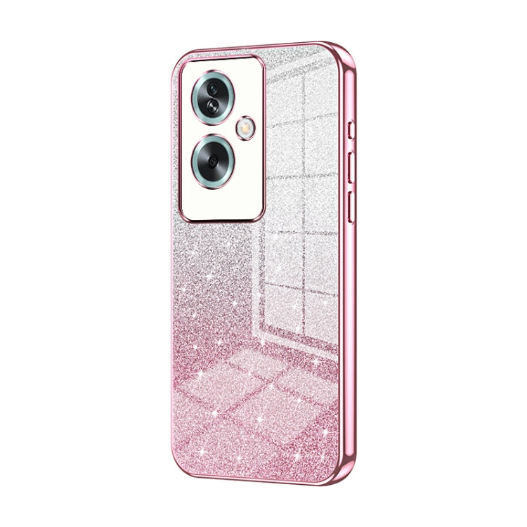 For OPPO A79 5G / A2 Gradient Glitter Powder Electroplated Phone Case(Pink) - OPPO Cases by PMC Jewellery | Online Shopping South Africa | PMC Jewellery | Buy Now Pay Later Mobicred