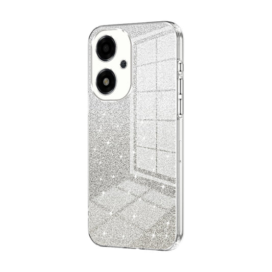 For OPPO A2m Gradient Glitter Powder Electroplated Phone Case(Transparent) - OPPO Cases by PMC Jewellery | Online Shopping South Africa | PMC Jewellery | Buy Now Pay Later Mobicred