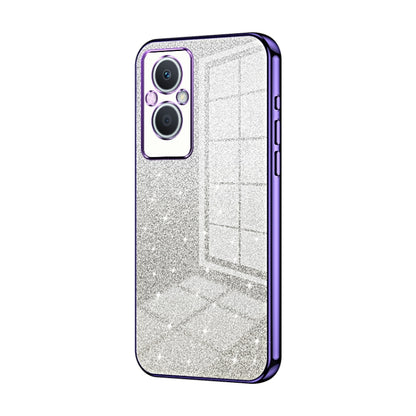For OPPO Reno7 Z 5G / F21 Pro 5G Gradient Glitter Powder Electroplated Phone Case(Purple) - OPPO Cases by PMC Jewellery | Online Shopping South Africa | PMC Jewellery | Buy Now Pay Later Mobicred