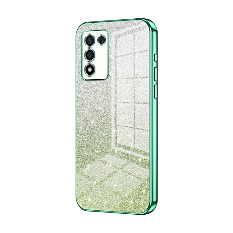 For OPPO K9s / K10 Energy Gradient Glitter Powder Electroplated Phone Case(Green) - OPPO Cases by PMC TechLife | Online Shopping South Africa | PMC TechLife | Buy Now Pay Later Mobicred