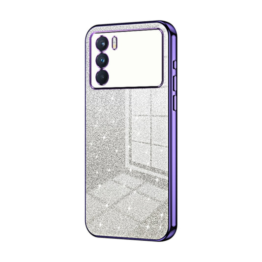 For OPPO K9 Pro Gradient Glitter Powder Electroplated Phone Case(Purple) - OPPO Cases by PMC Jewellery | Online Shopping South Africa | PMC Jewellery | Buy Now Pay Later Mobicred