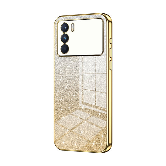 For OPPO K9 Pro Gradient Glitter Powder Electroplated Phone Case(Gold) - OPPO Cases by PMC Jewellery | Online Shopping South Africa | PMC Jewellery | Buy Now Pay Later Mobicred